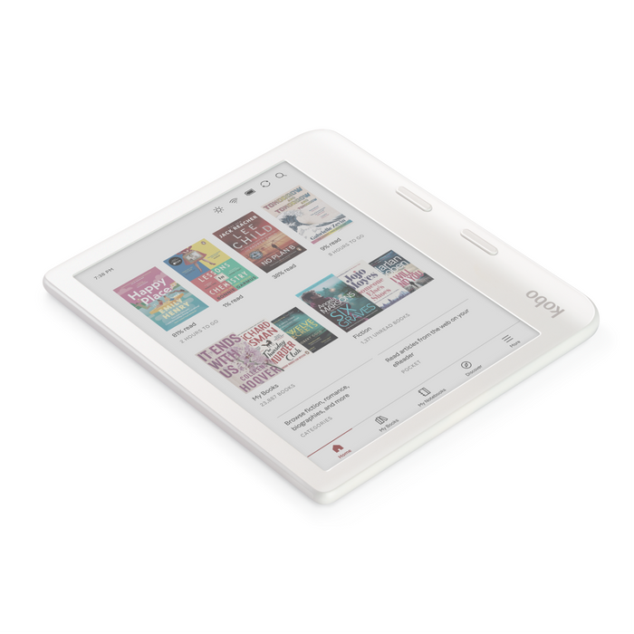White Kobo Libra Colour lying down.
