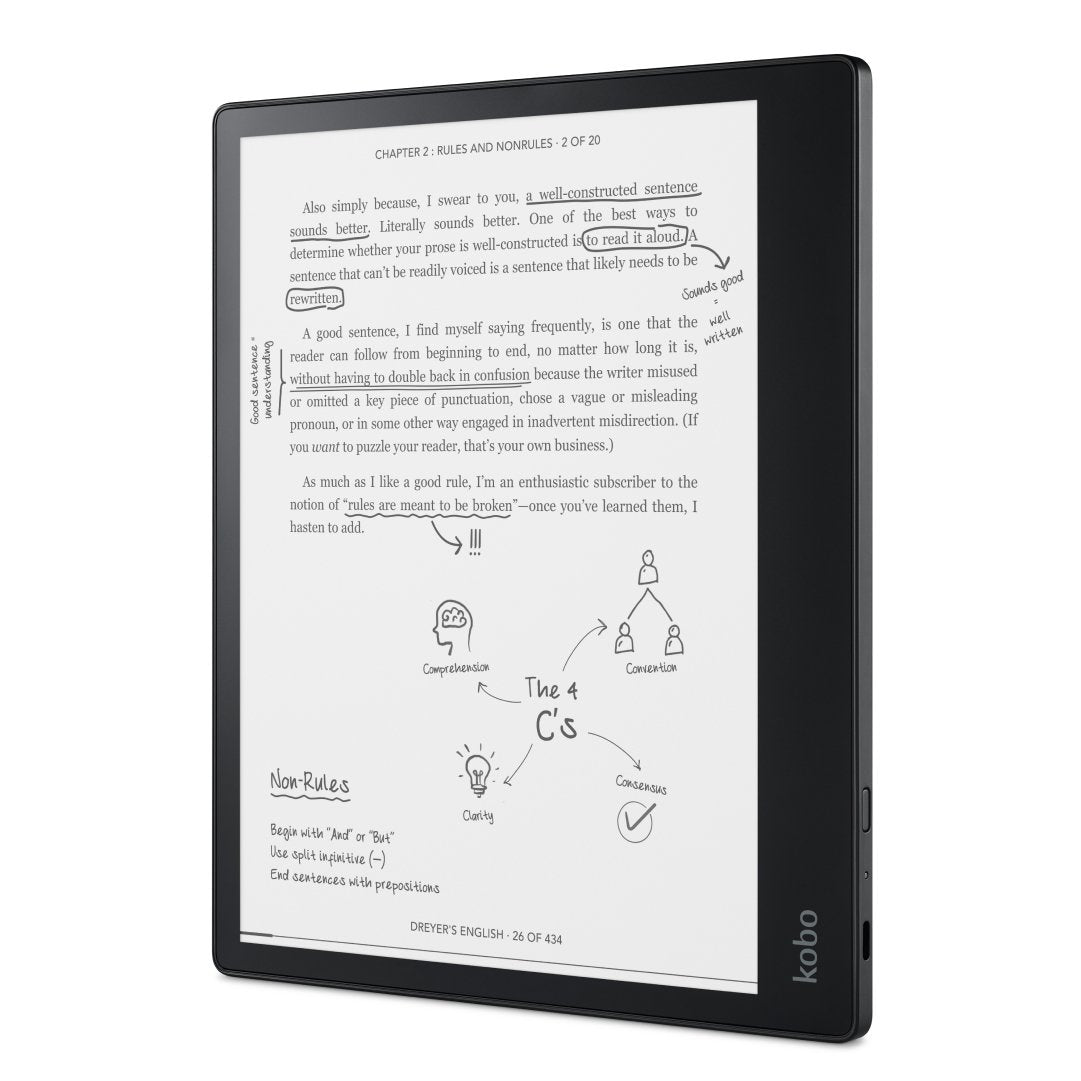 Kobo Elipsa angled front view.
